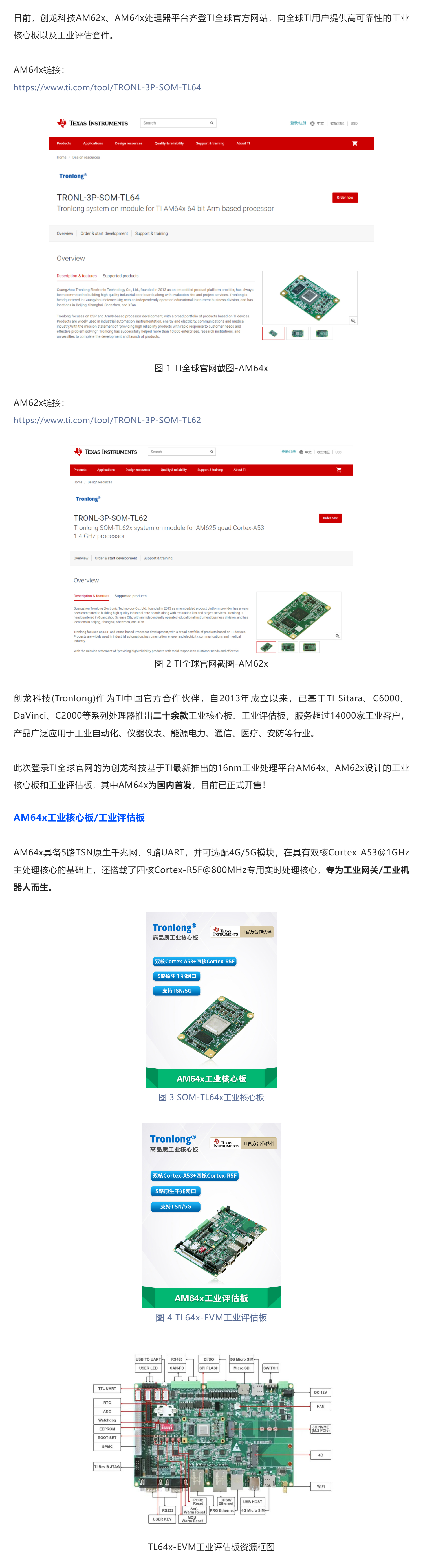 <a href='http://m.btstjx.com/' target='_blank'>創(chuàng)龍科技</a>AM62x、AM64x處理器平臺齊登TI全球官方網(wǎng)站